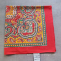 Cotton Printed Red Scarves Small Squares Scarf